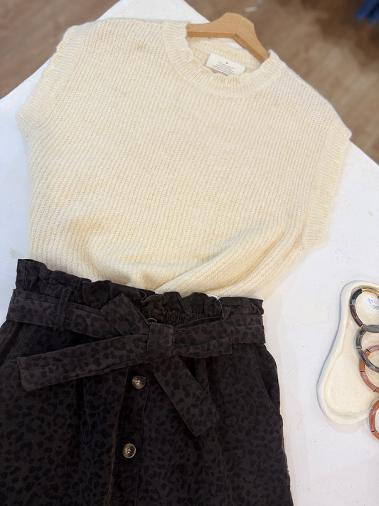 Pull sans manches - CAMILLE - écru