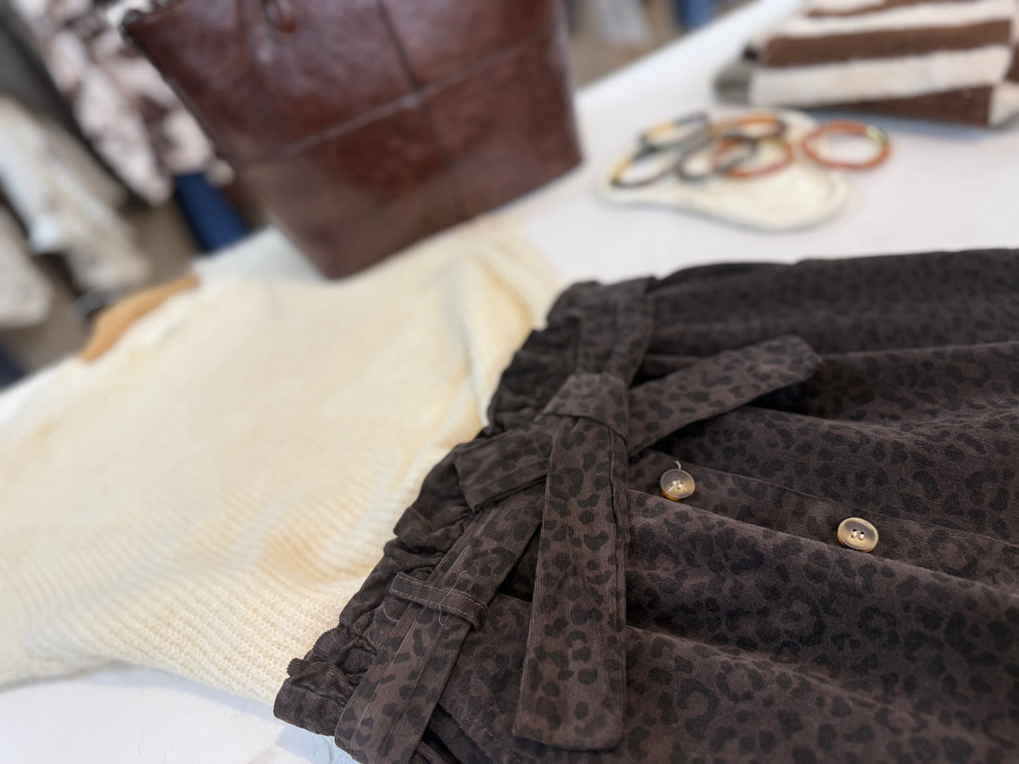 Jupe en velours imprimé léopard