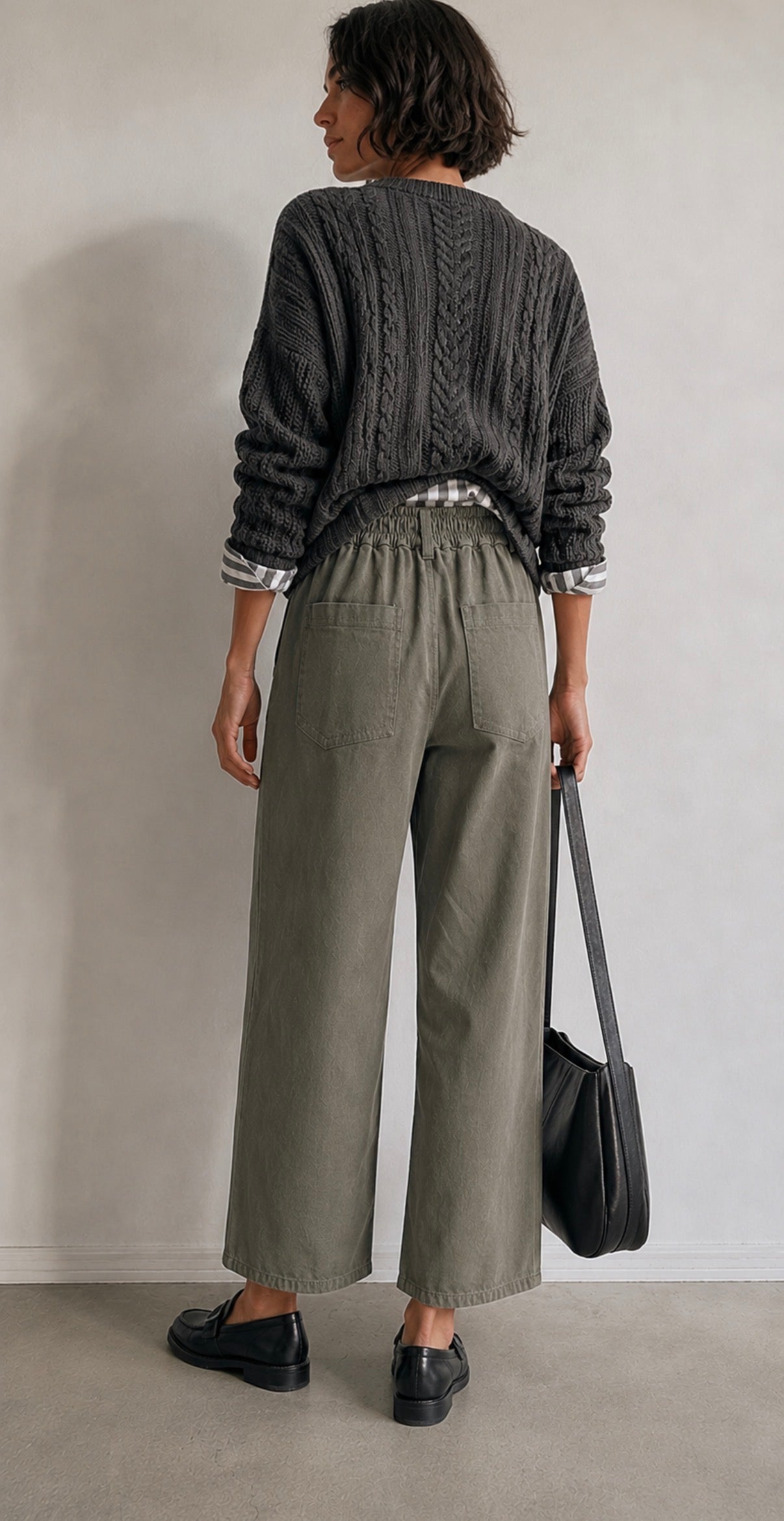 Pantalon en toile de coton - LARA - Kaki