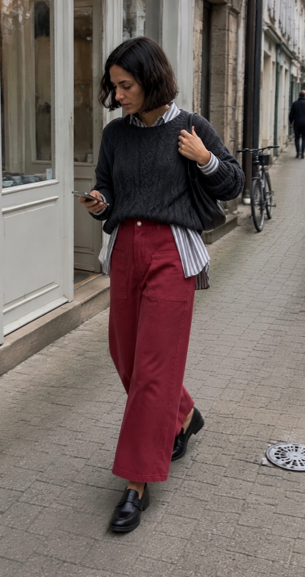 Pantalon en toile de coton - LARA - Terracotta