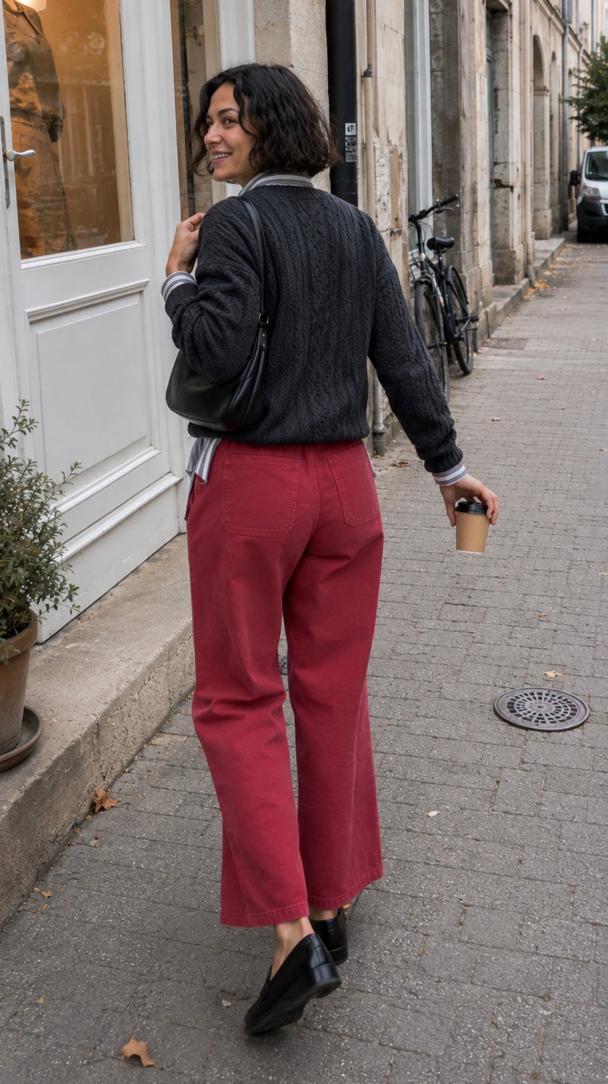 Pantalon en toile de coton - LARA - Terracotta