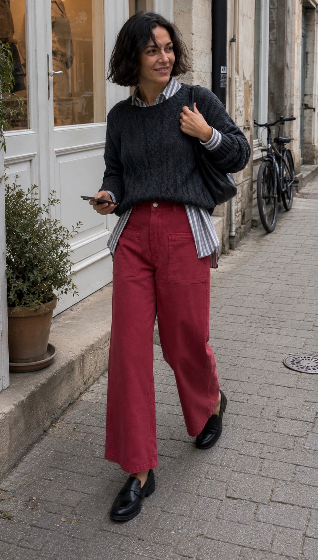 Pantalon en toile de coton - LARA - Terracotta