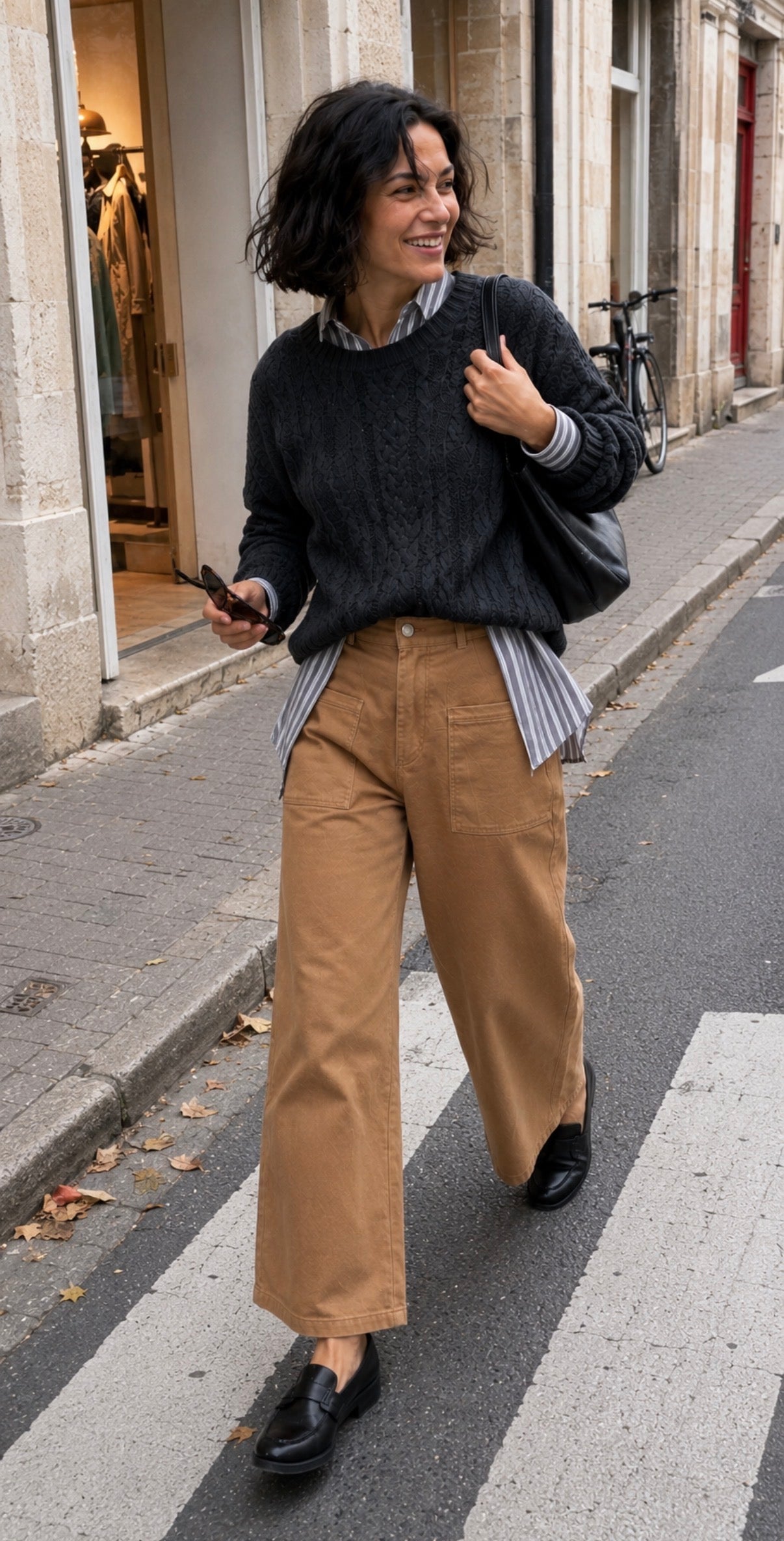 Pantalon en toile de coton - LARA - Camel
