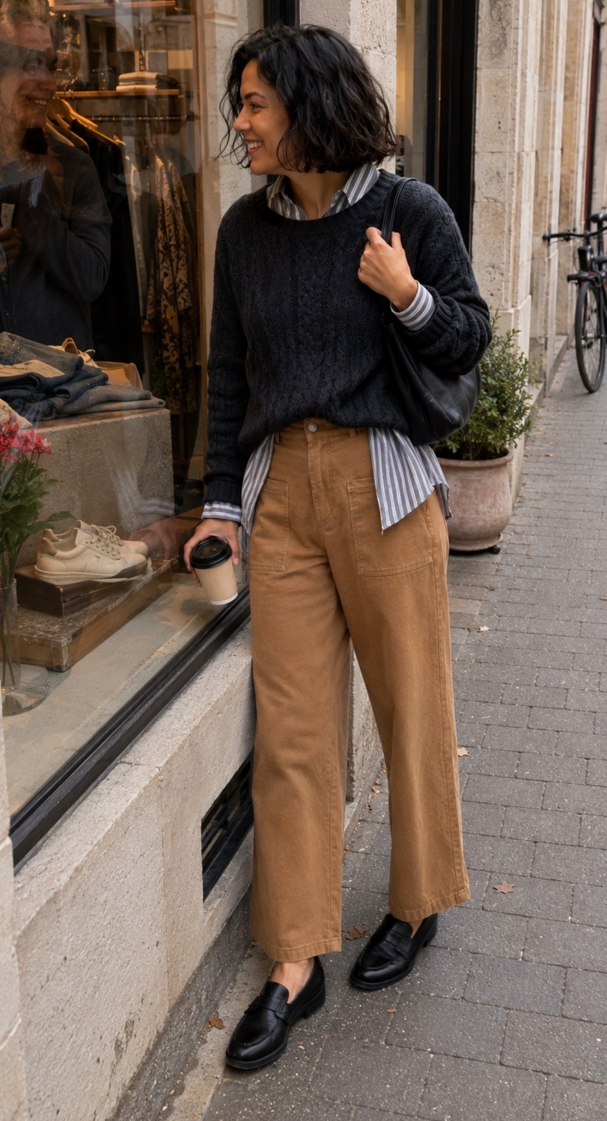 Pantalon en toile de coton - LARA - Camel
