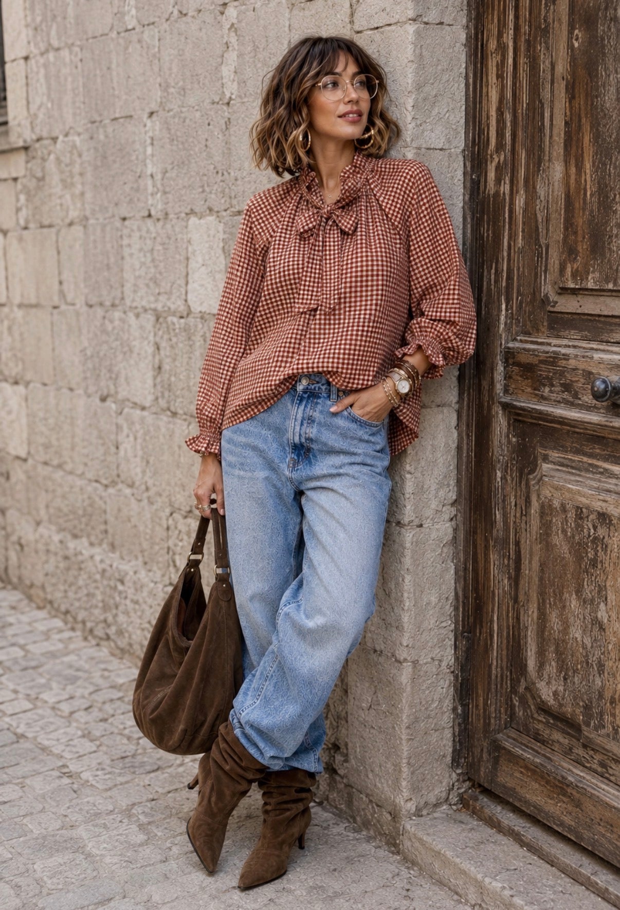Blouse LINE - Vichy - Rouille