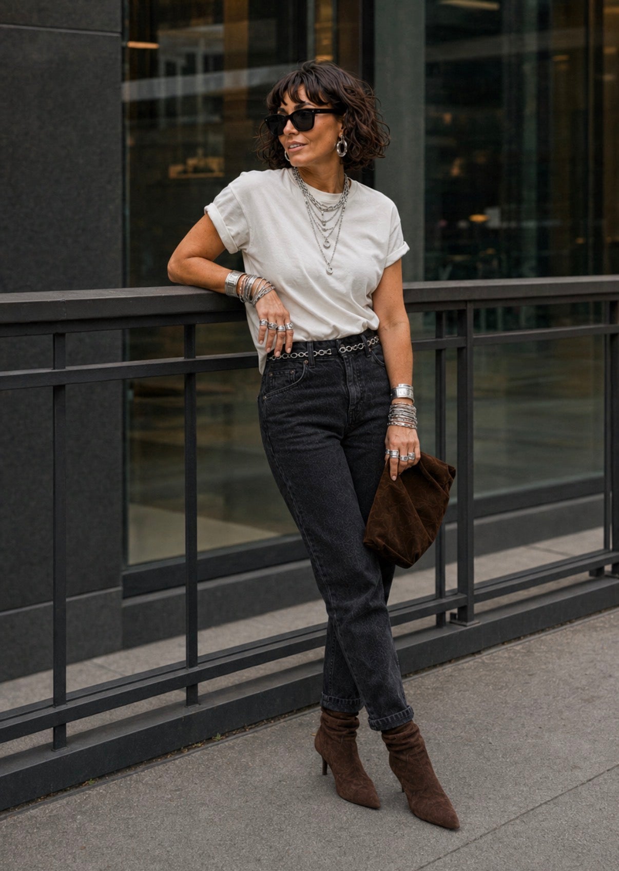 Jean coupe droite - Mom Fit - Noir