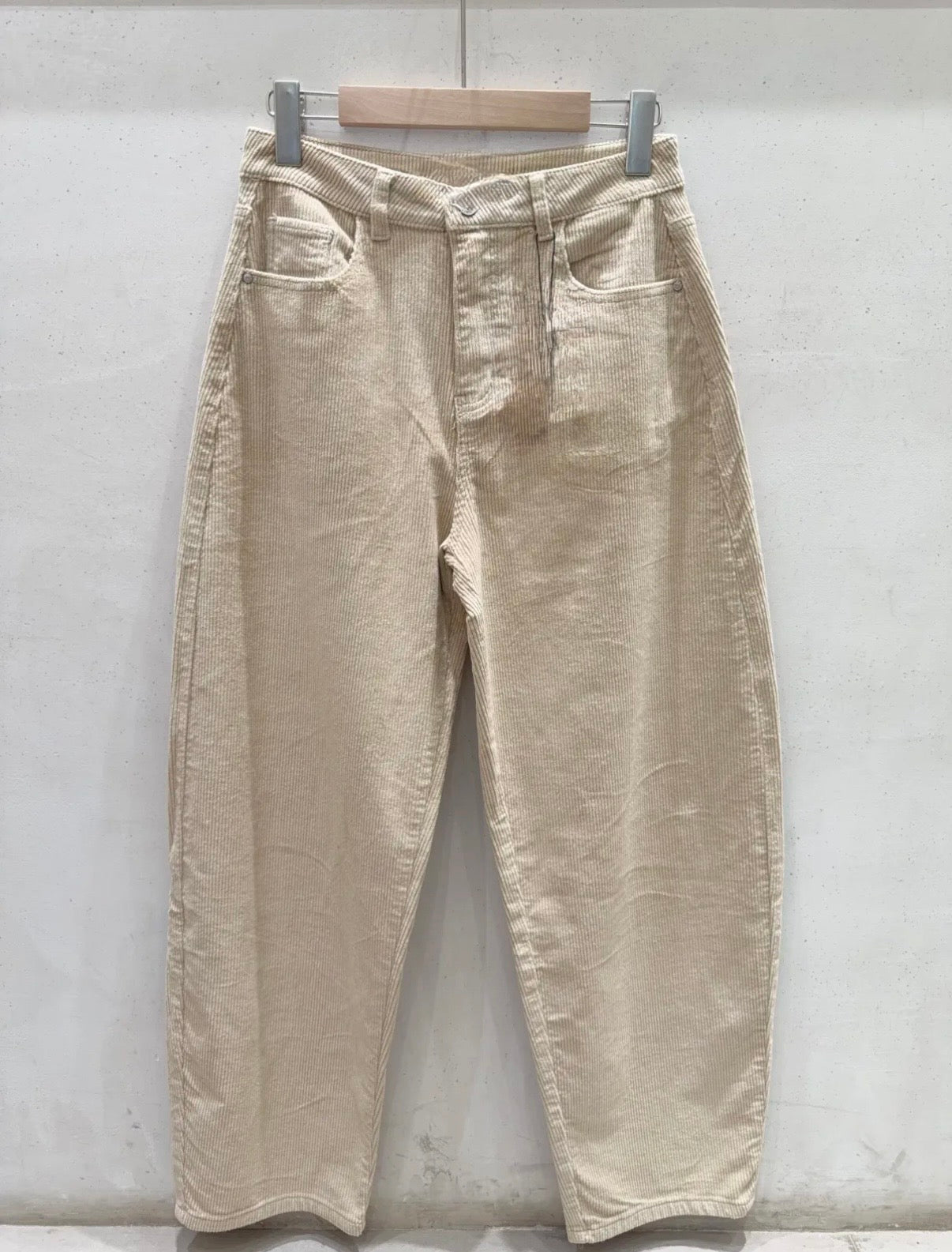 Pantalon barrel en velours - LEOPOLD - Beige