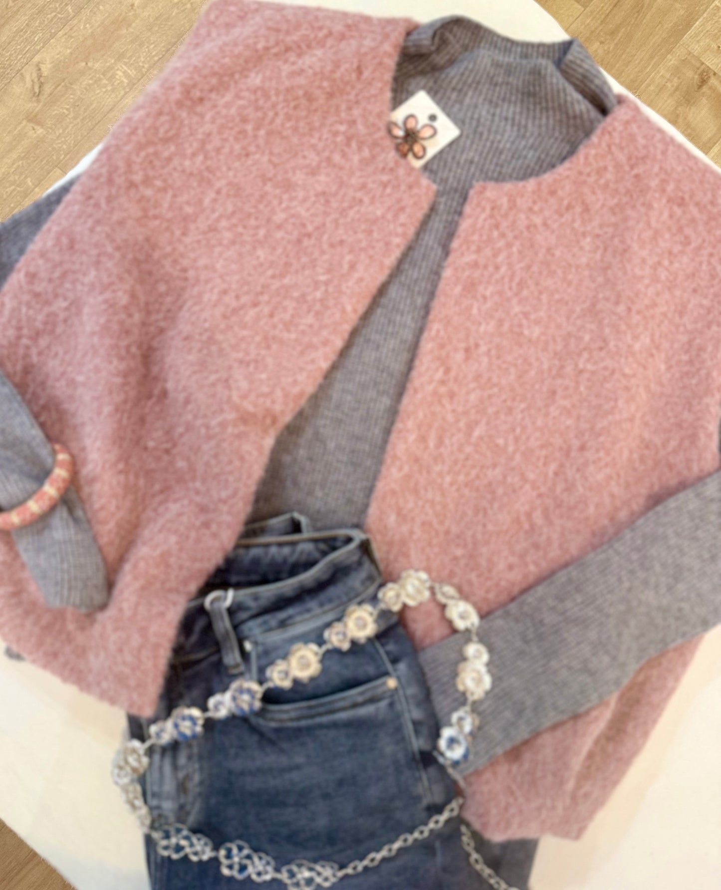 Veste sans manches  FAUSTINE vieux rose