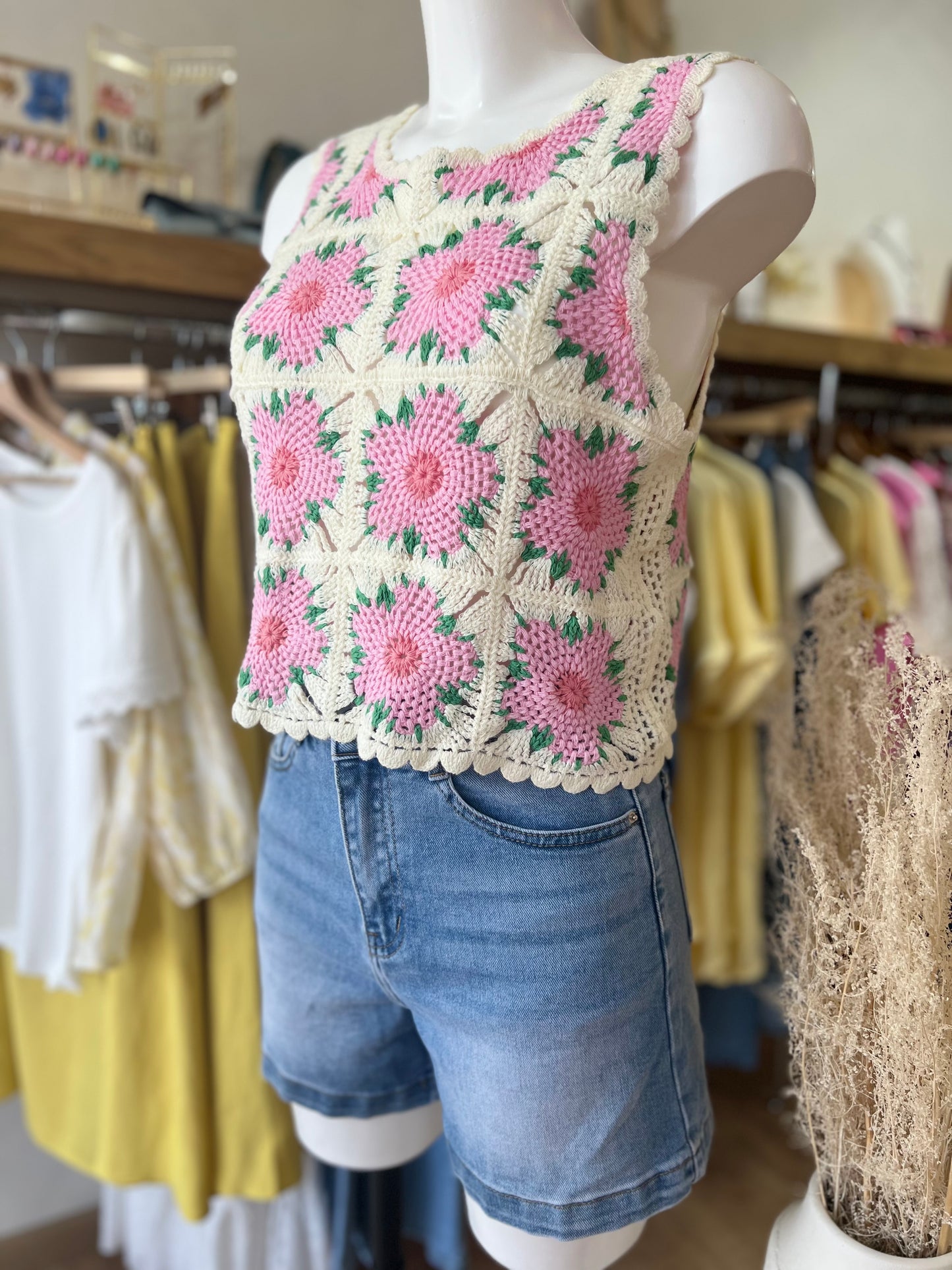 Top Crochet fleuri