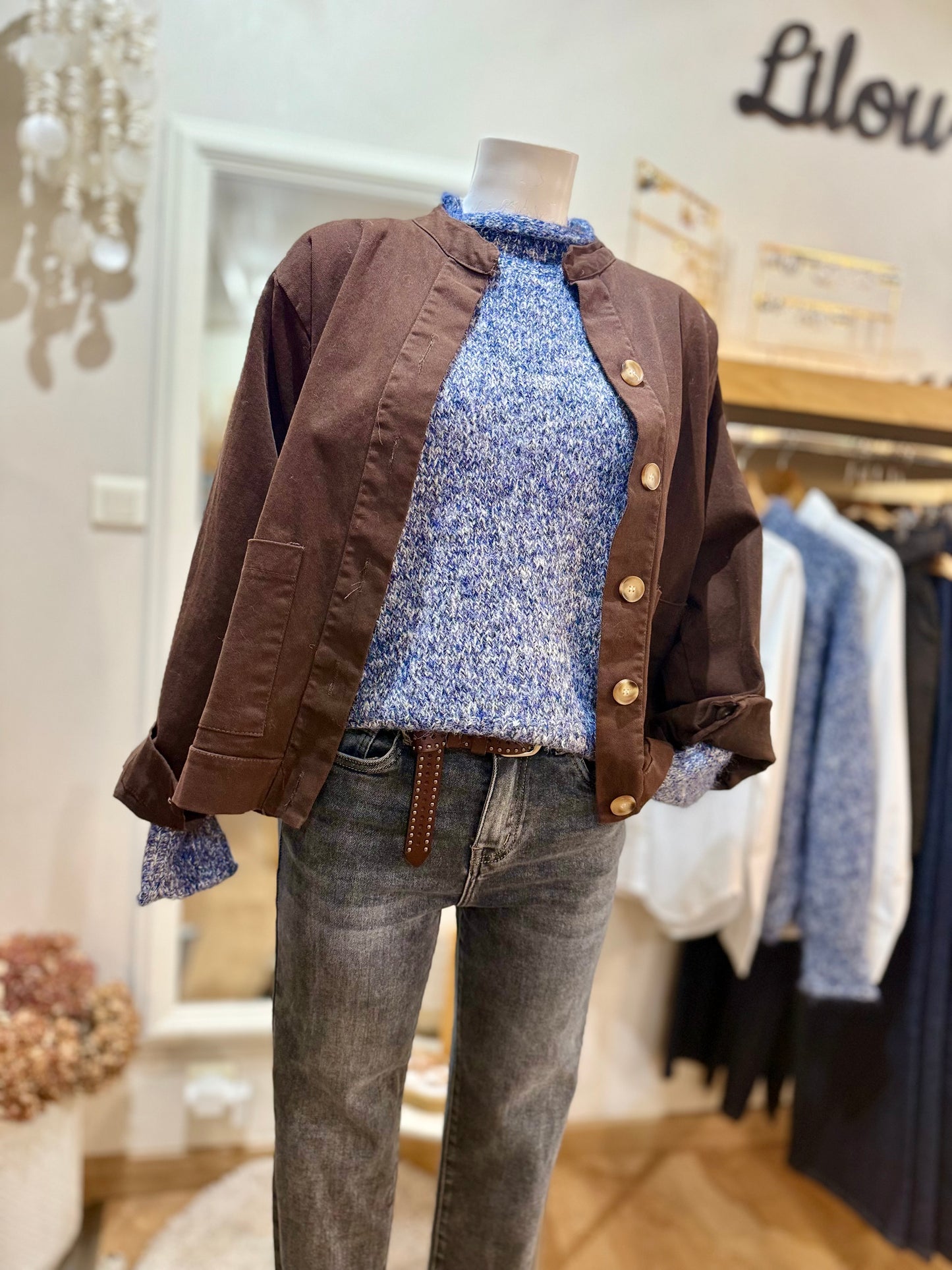 Pull FANY - Bleu chiné