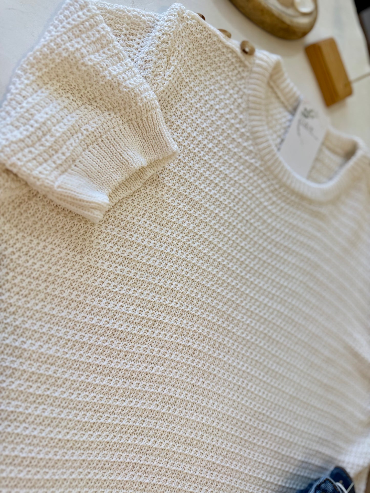 Pull maille fine - Ecru