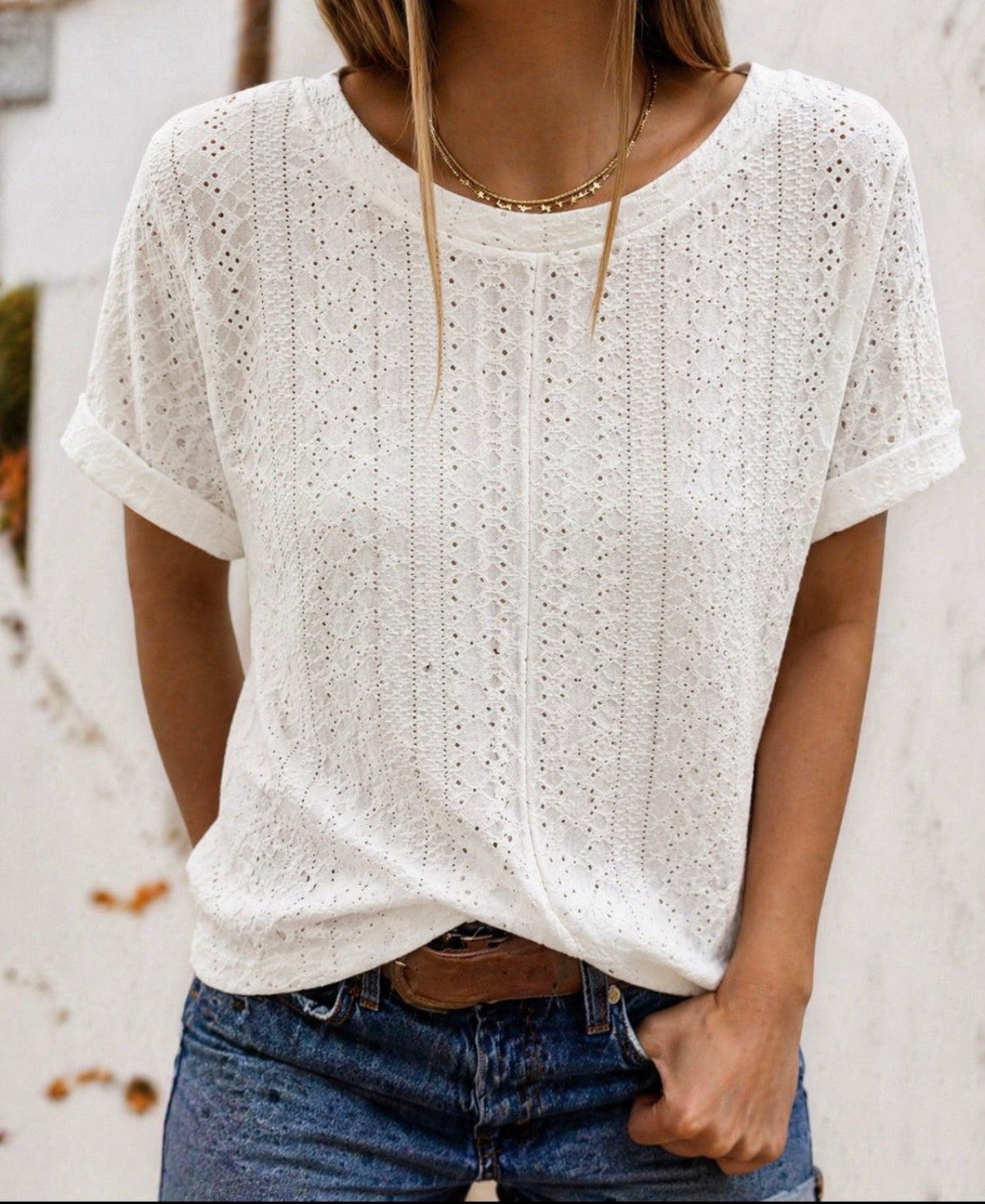 Tee-shirt maille ajourée