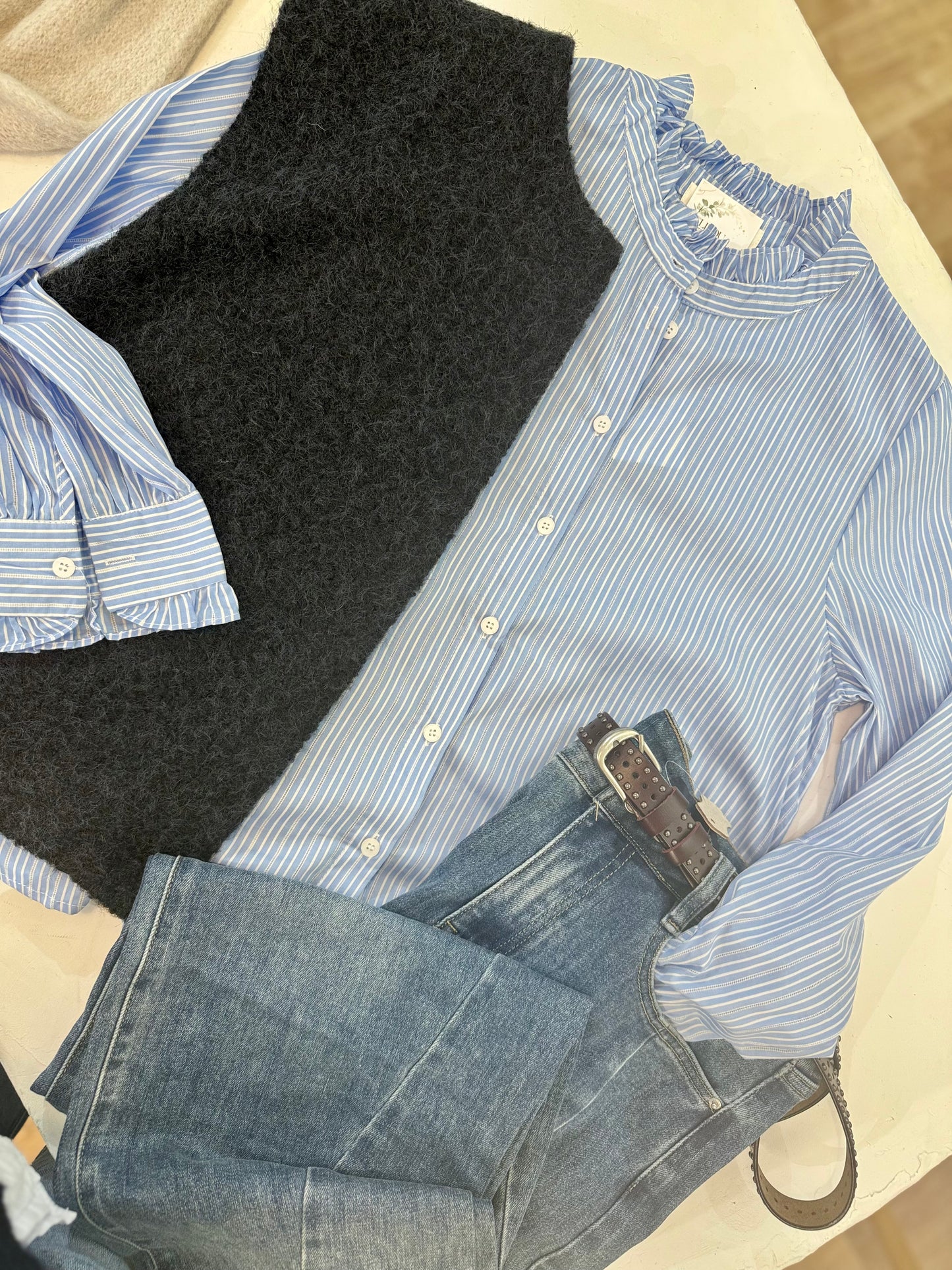 Chemise rayé ciel - Jeannette