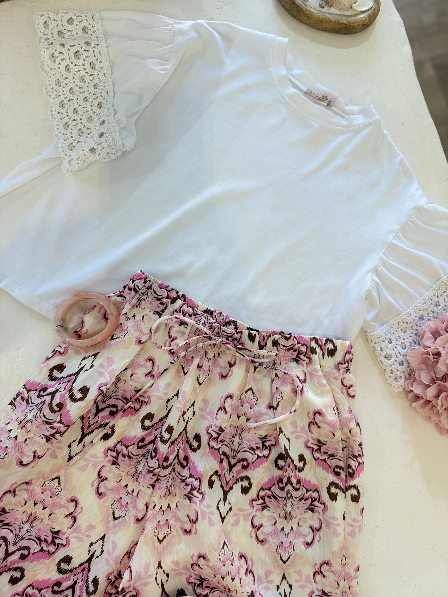 Pantalon fluide DANIELA - rose